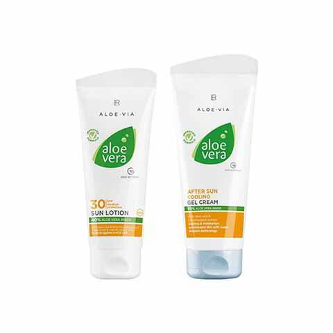 Aloe Vera Слънцезащитен комплект за кожа, която има лек тен